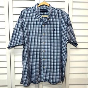 Ralph Lauren Short Sleeve Button Down Camp Shirt Size XL